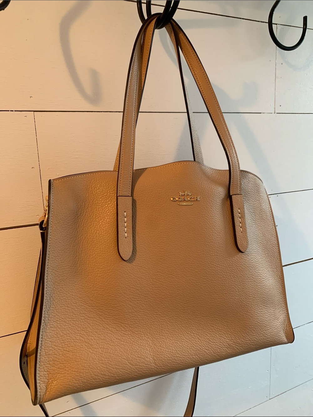 Coach Tan Pebbled Leather Tote